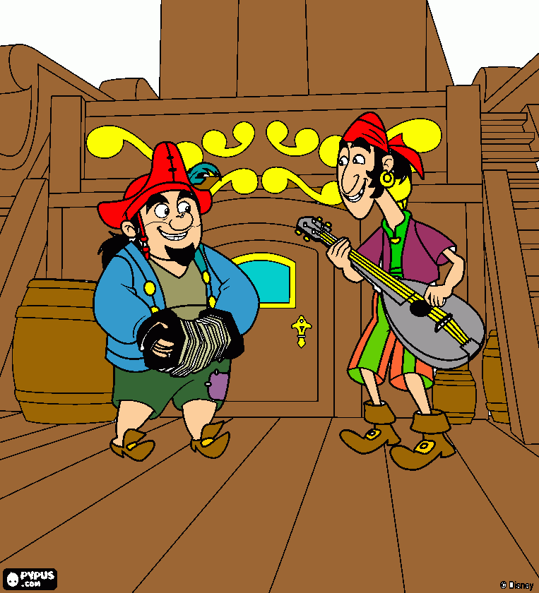 2 piraten kleurplaat