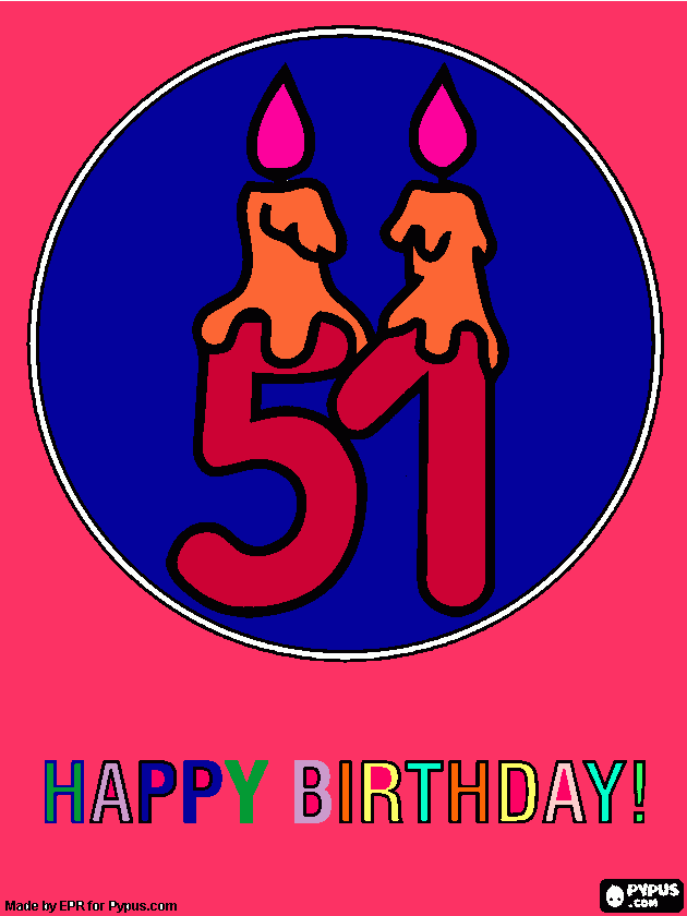 51 jaar kleurplaat