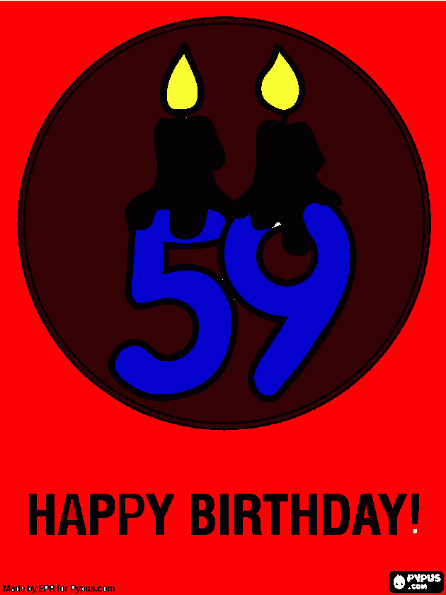 59 verjaardag kaarsen kleurplaat