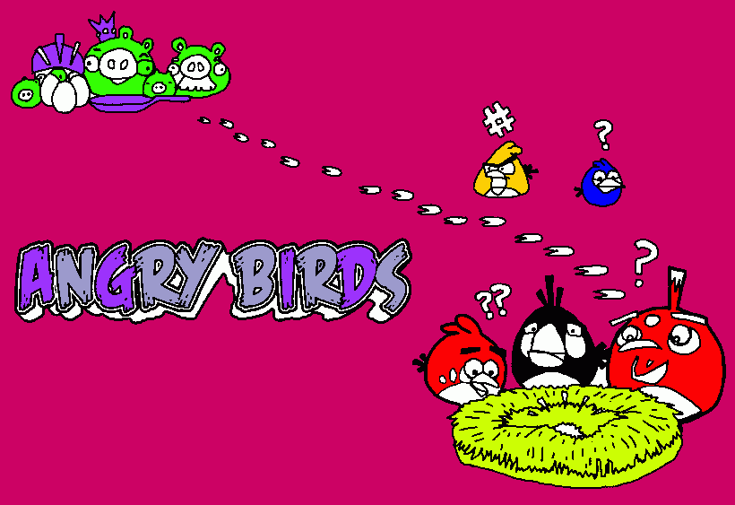angry birds ingekleurd kleurplaat