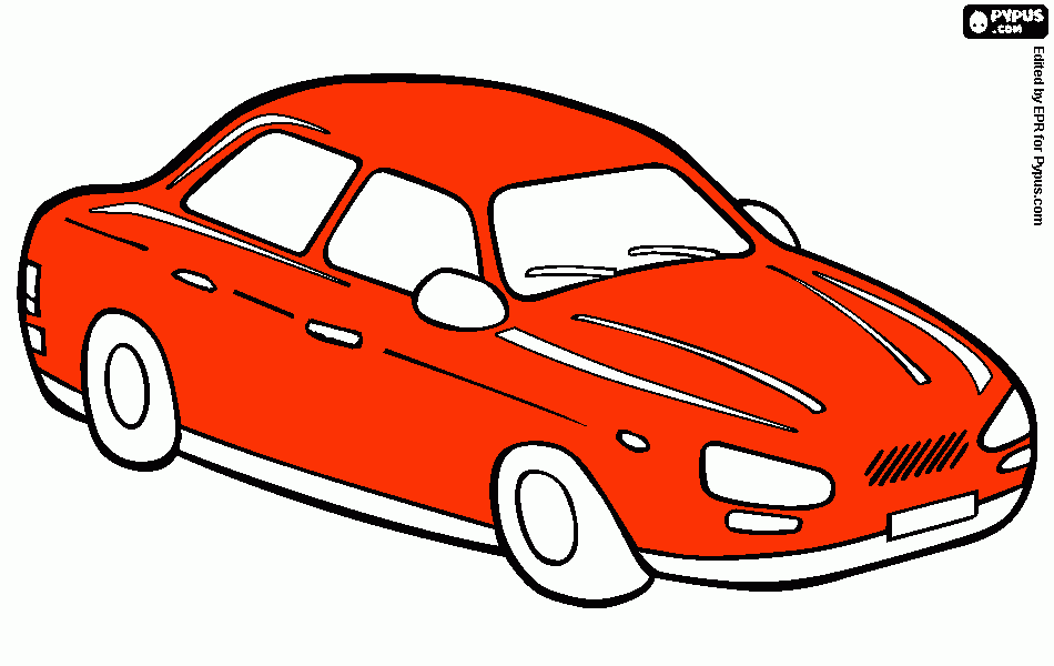 auto rood kleurplaat