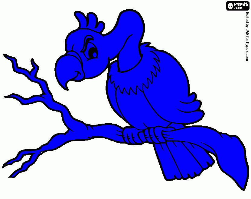 Blauwe gier kleurplaat