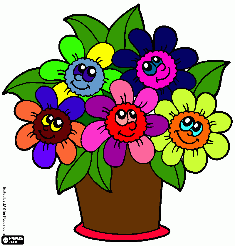 Boeketje bloemen kleurplaat