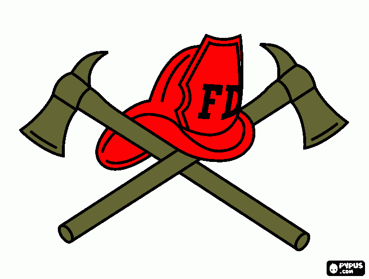 brandweerhelm met hakkers kleurplaat
