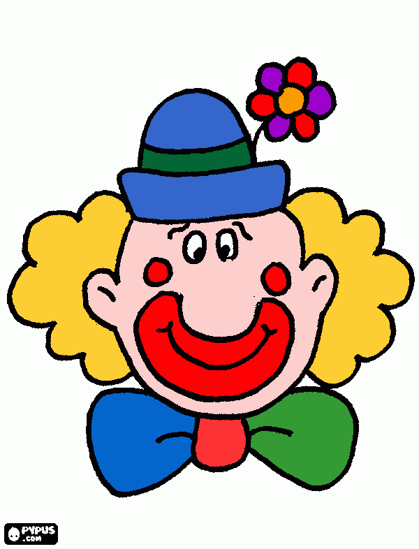 clowntje prik kleurplaat