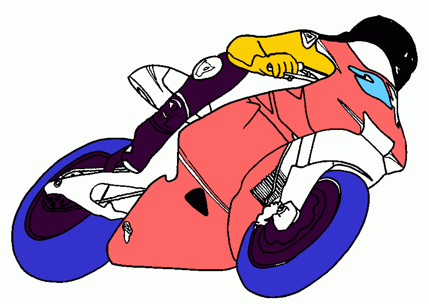 Coole motor kleurplaat