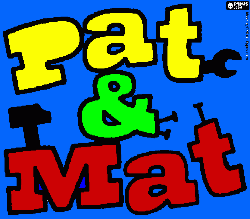 de pat & mat naam kleurplaat