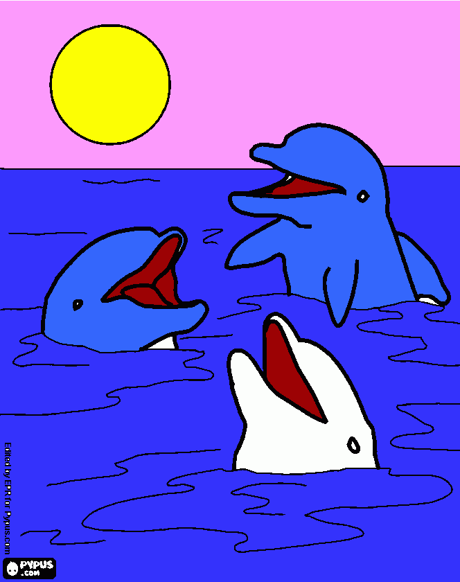 dolfijnen en orka kleurplaat
