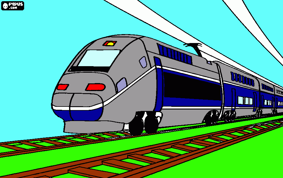 Een mooi trein kleurplaat