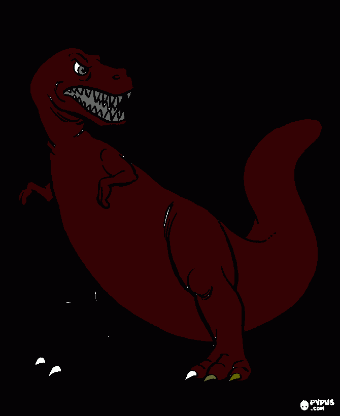 een stoere dino kleurplaat
