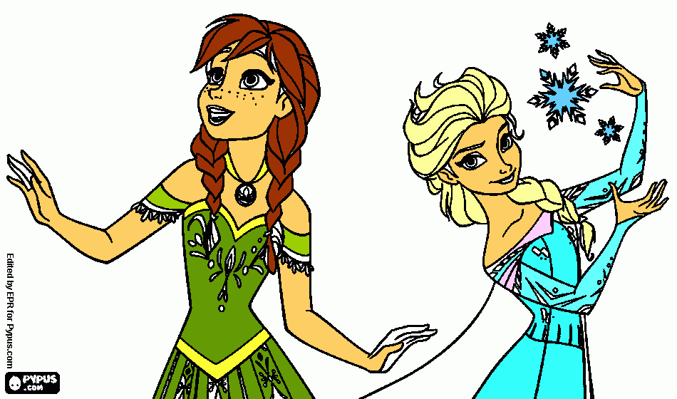 elsa en anna zijn weer samen kleurplaat