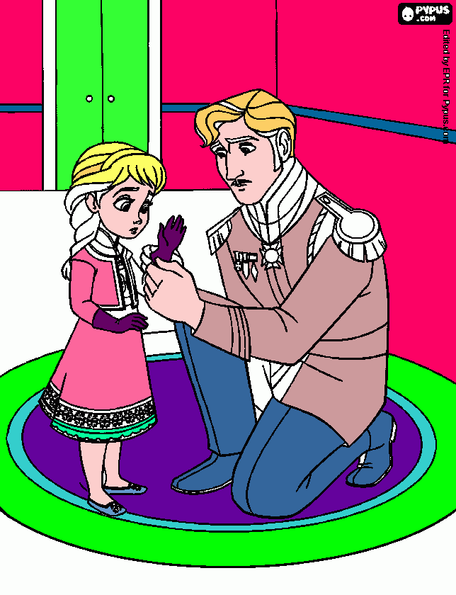 Elsa en de papa, denk ik kleurplaat