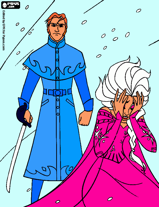 elsa en hans kleurplaat