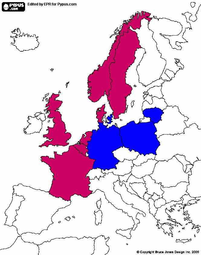 europa kaart kleurplaat