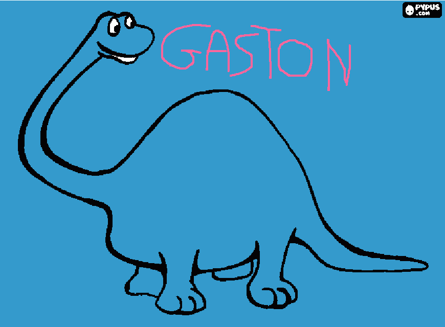 gaston is een dino kleurplaat