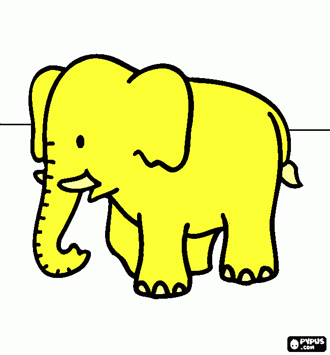 gele olifant kleurplaat