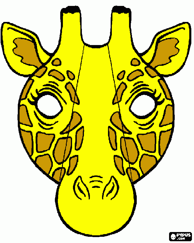 giraffemasker juf Dineke kleurplaat