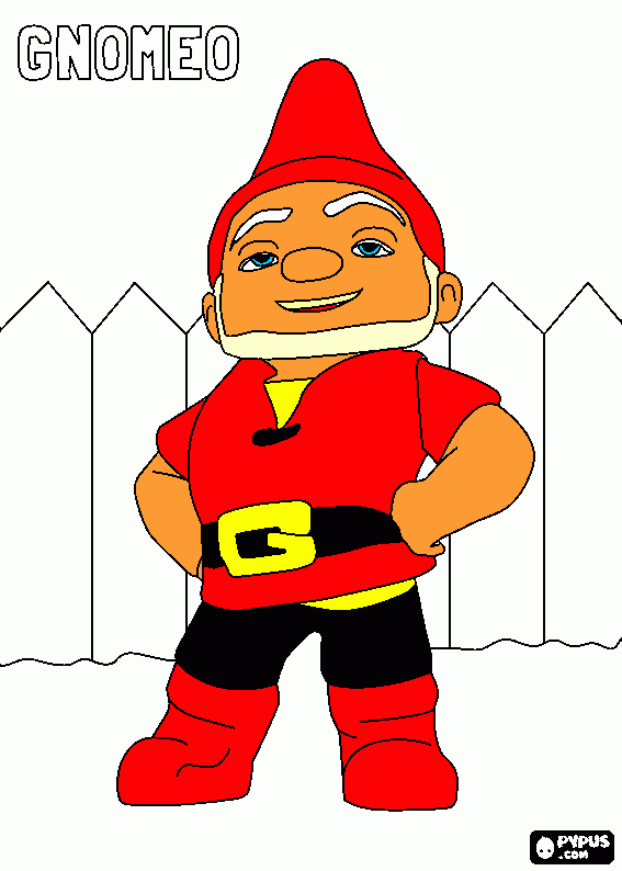 gnomeo red devil kleurplaat