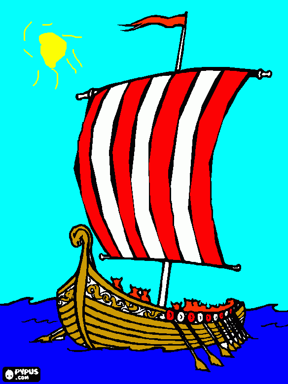 goede vikingboot kleurplaat