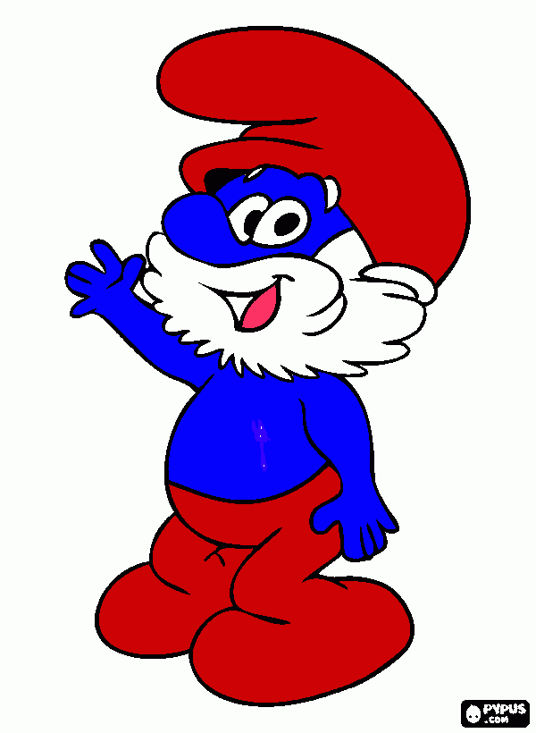grote smurf kleurplaat
