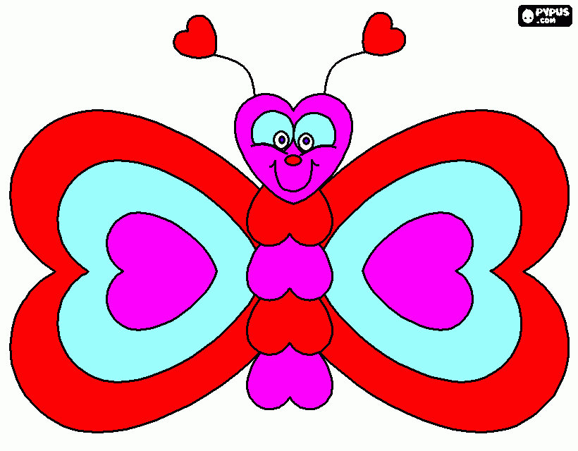 harte vlinder kleurplaat