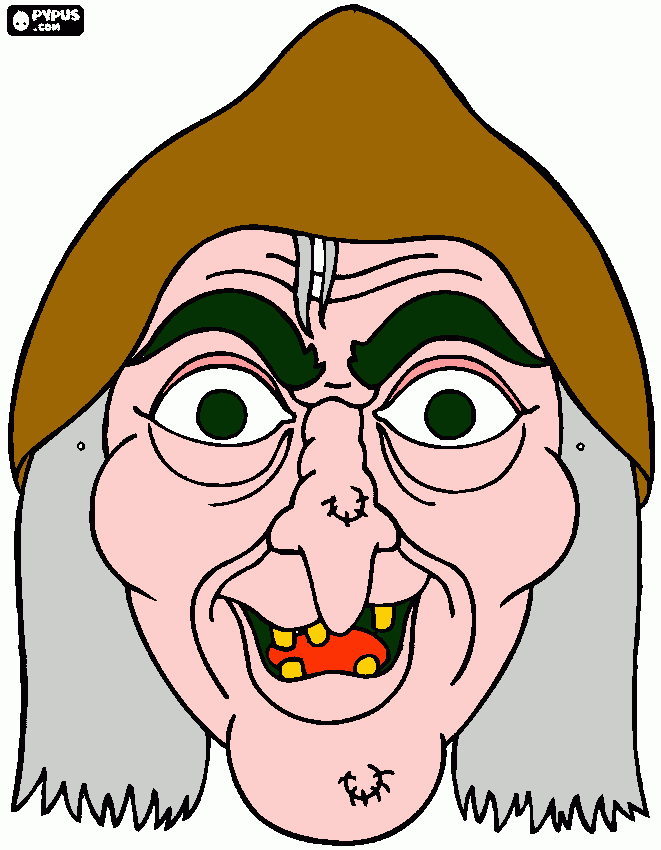 heks masker kleurplaat