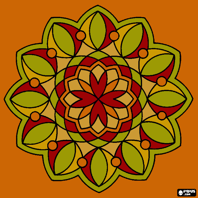 herfstmandala met achtergrond kleurplaat