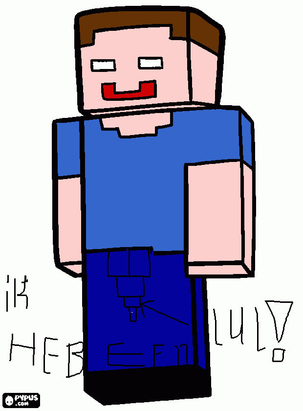 Herobrine met een PENIS!!!!!! kleurplaat