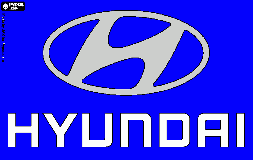 Hyundai logo ingekleurd kleurplaat