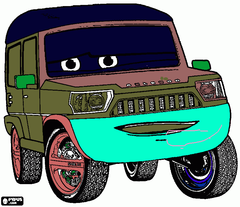 jeep voor safari kleurplaat