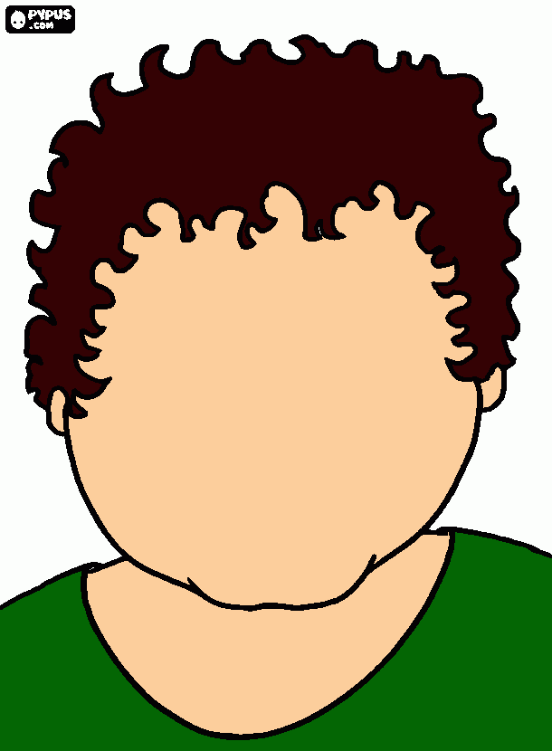 jongen met krullen kleurplaat