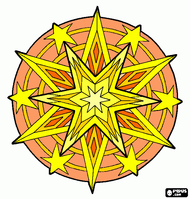 kerstmandala kleurplaat