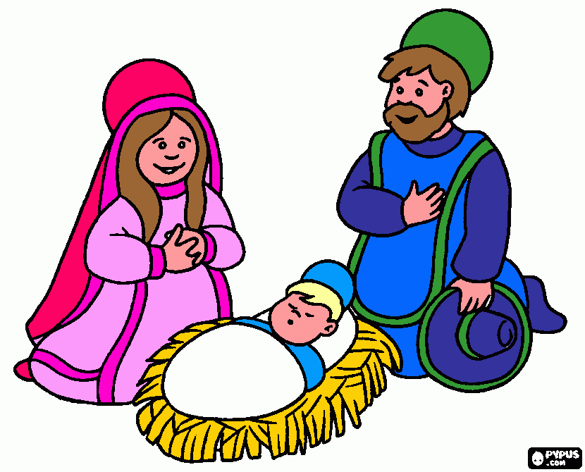 kerststal kleurplaat