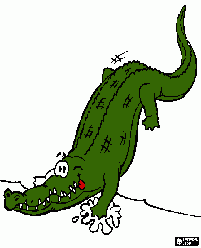 Krokodil kleurplaat