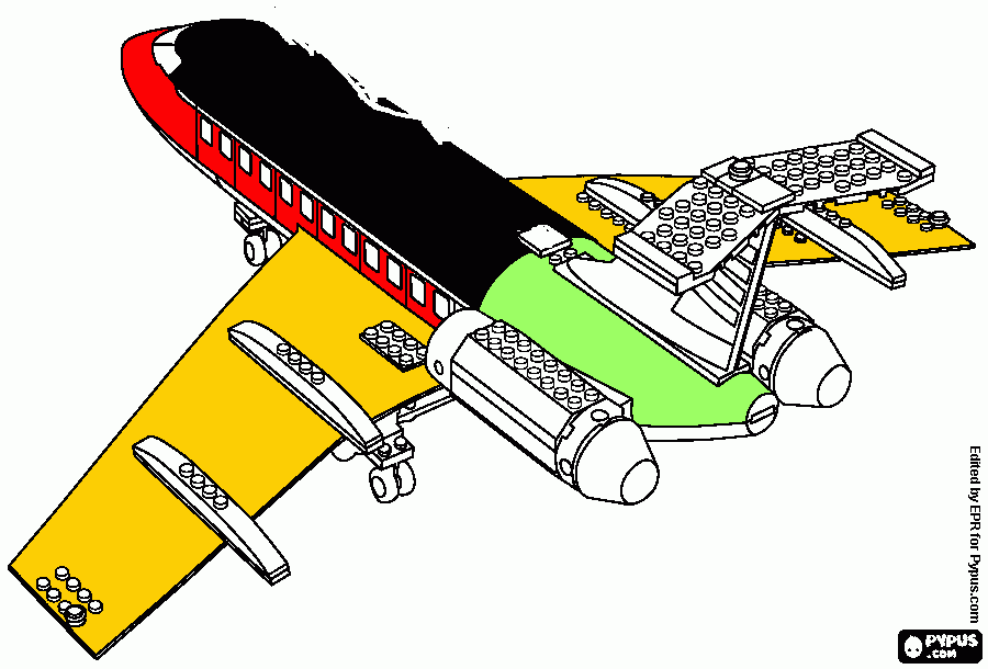 lego vliegtuig kleurplaat
