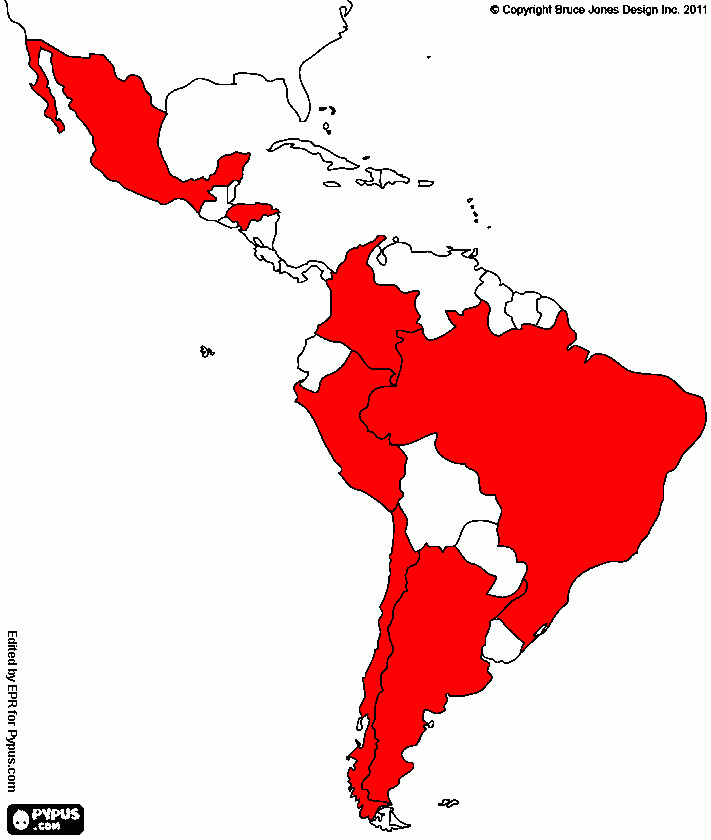 Links in Latijns Amerika kleurplaat