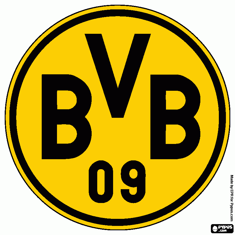 Logo Borussia Dortmund kleurplaat