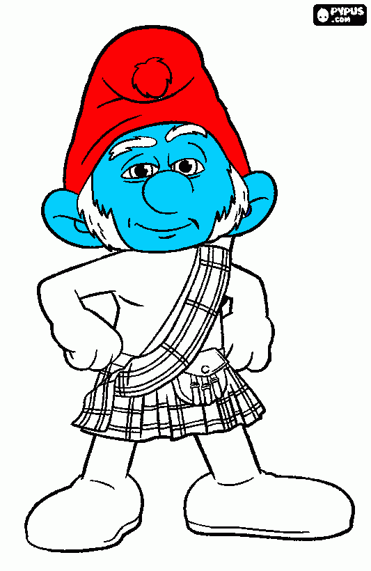 masker grote smurf kleurplaat
