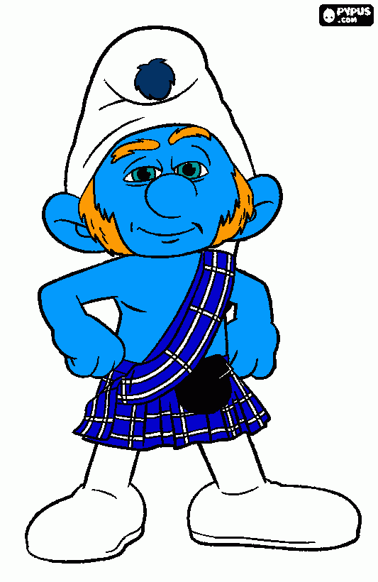 mc smurf kleurplaat