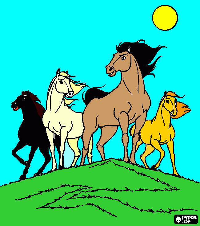 mijn mooiste paarden!! kleurplaat