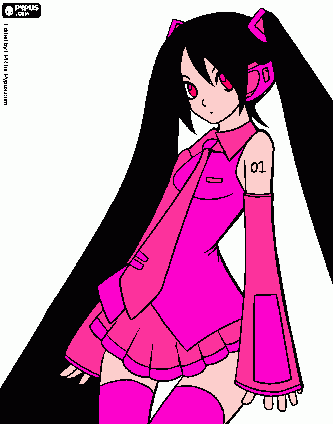 miku hatsune kleurplaat