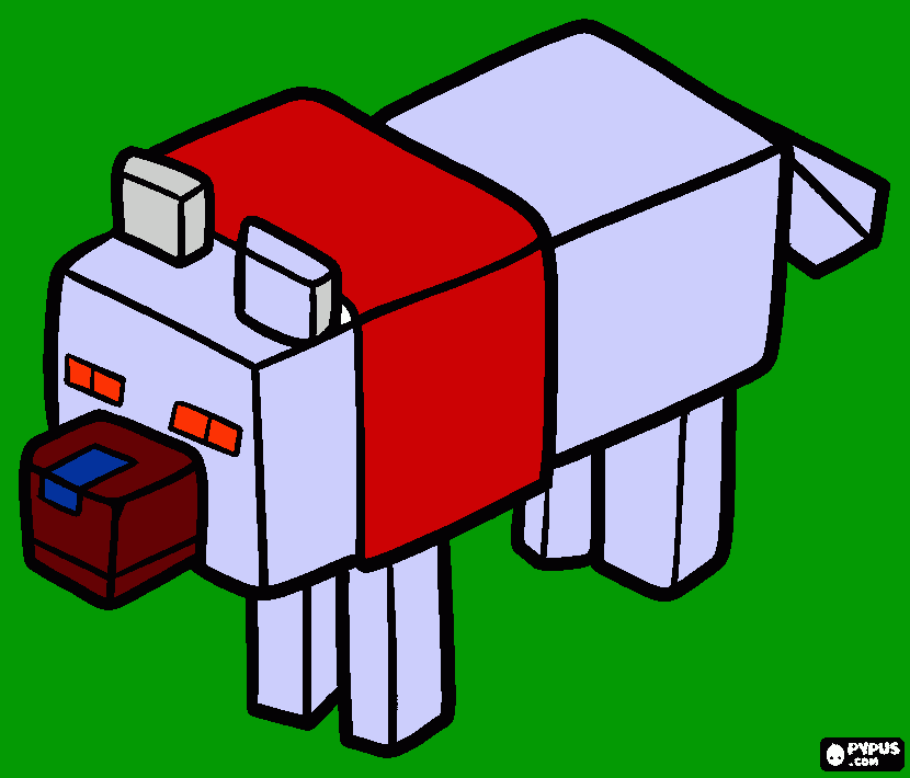 minecraft dog kleurplaat