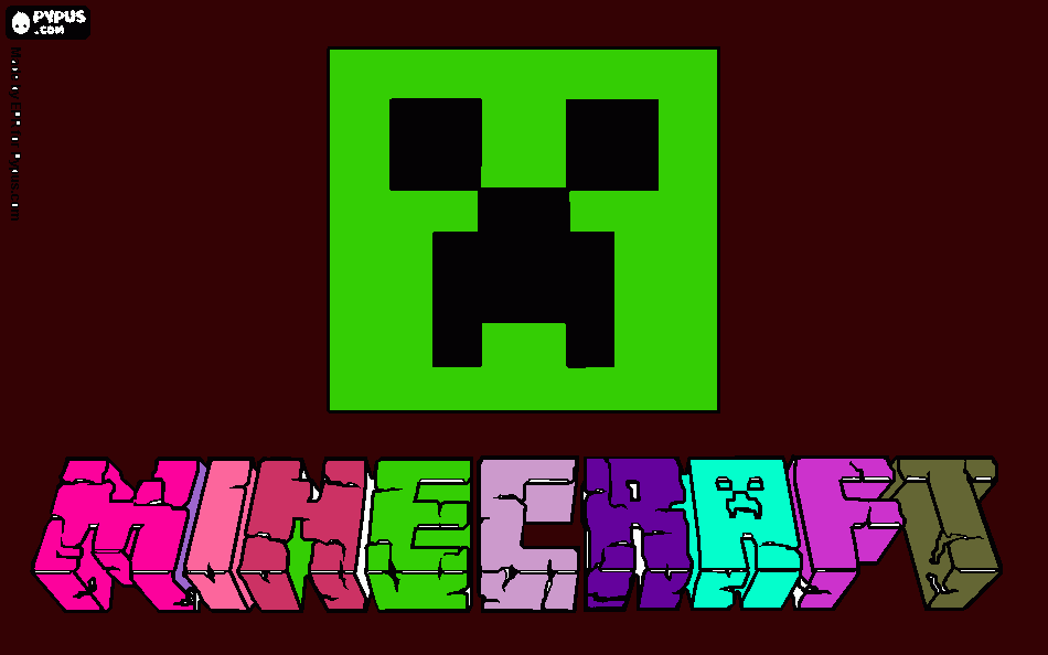 MineCraft LOGO kleurplaat