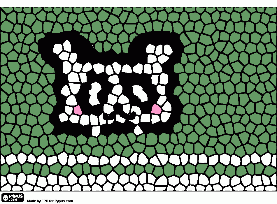 mozaiek panda gezicht kleurplaat