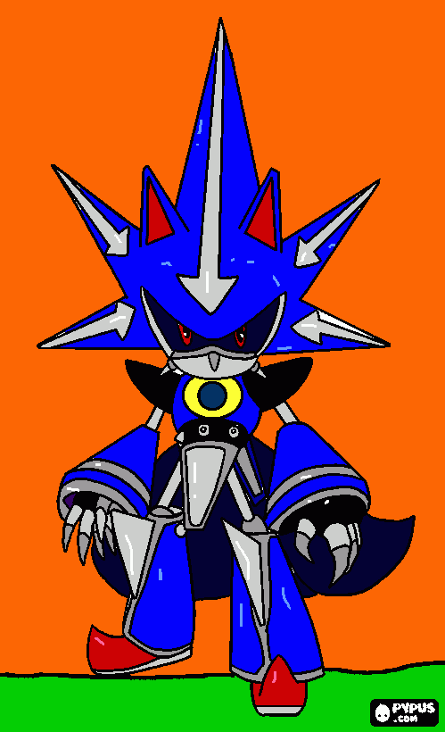 neo metal sonic kleurplaat
