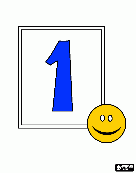 nummer een kleurplaat