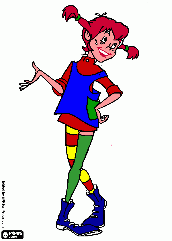 Otten Pippi Langkous kleurplaat