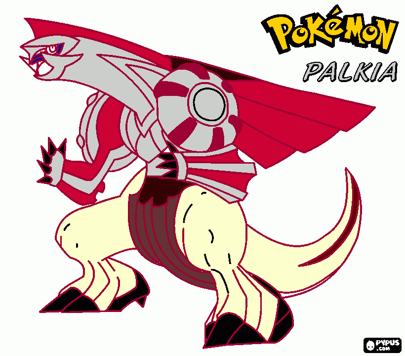 Palkia pokemon uitprintne kleurplaat