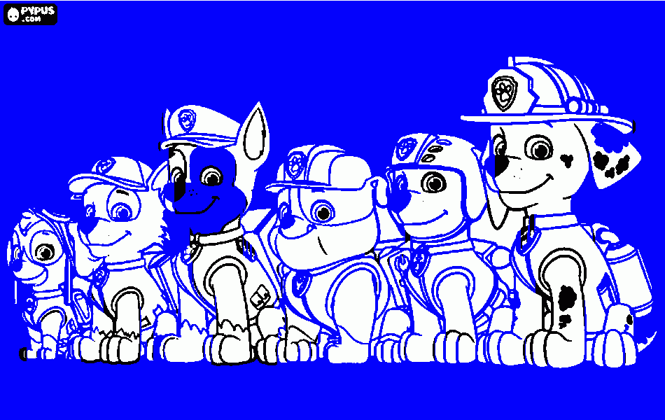 paw patrol 6 kleurplaat