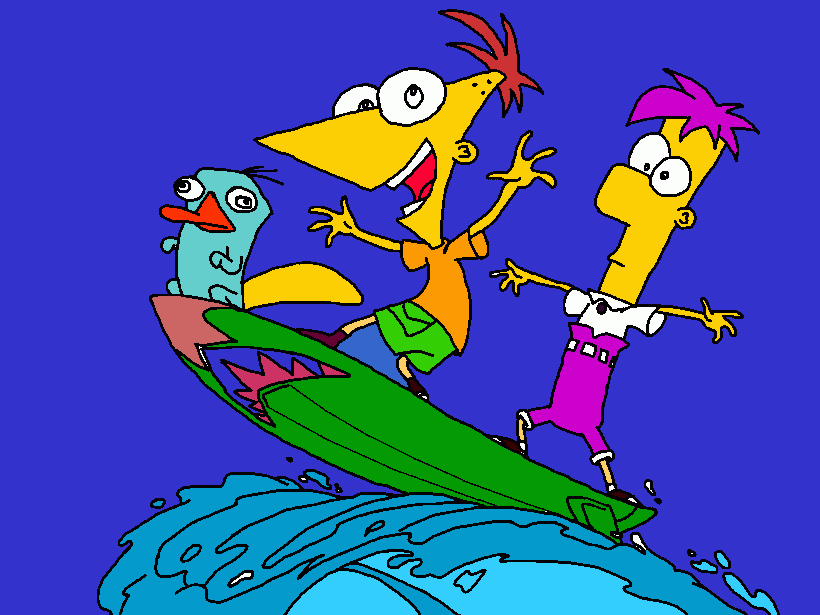 Phineas en Ferb kleurplaat